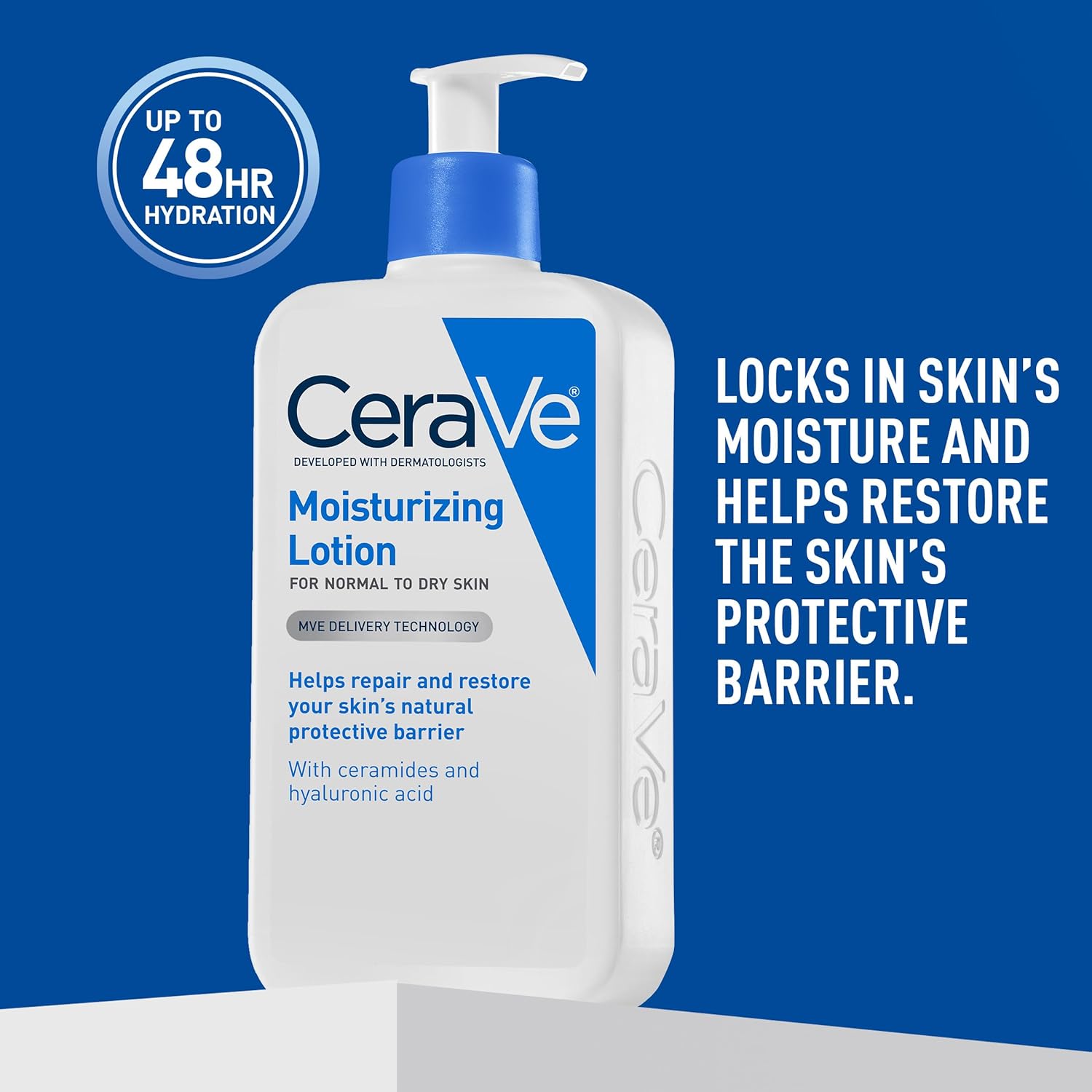 CeraVe Daily Moisturizing Lotion for Dry Skin, Body Lotion & Face Moisturizer with Hyaluronic Acid and Ceramides, Daily Moisturizer, Fragrance Free, Oil-Free, 19 Ounce - Image 6