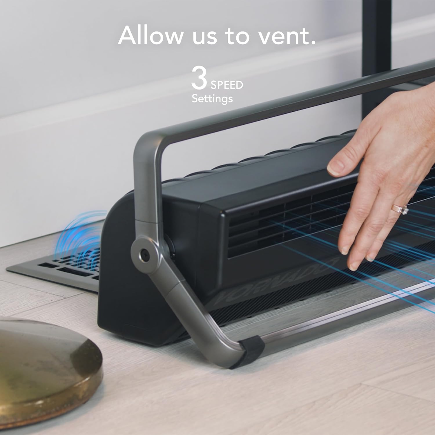 Vornado BXR Horizontal and Tower Fan, Multi-Position and Multidirectional High Velocity Fan, Pivoting Carry Handles, 20 Inch, Directs Cool Air Upward, Powerful Cooling, 3 Speed Settings, Black - Image 4
