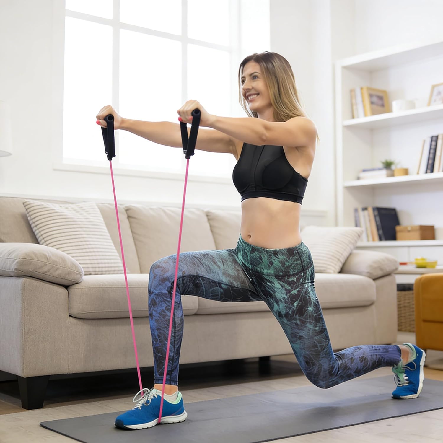 RitFit Single Resistance Exercise Band with Comfortable Handles - Ideal for Physical Therapy, Strength Training, Muscle Toning - Foam Padding Door Anchor and Starter Guide Included - Image 8