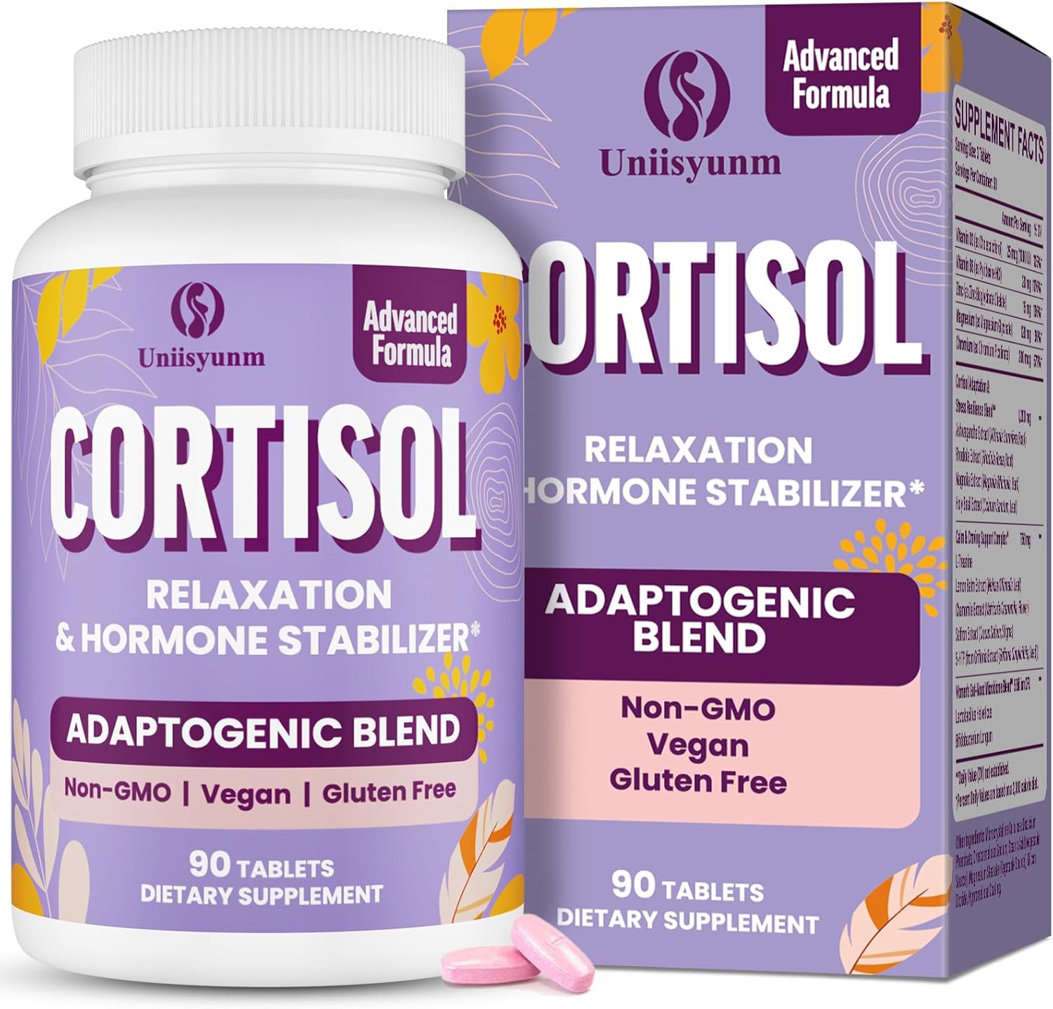 Cortisol Supplements for Women, 16 IN 1 Cortisol Detox for Women, with Magnesium, Ashwagandha, L-Theanine & Probiotics, Cortisol Reducer Manager for Hormone Balance, Mood & Digestion, 90 Tablets - Image 9
