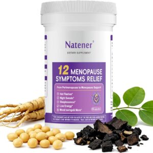 Menopause Supplement for Women, Relieves 12 Menopausal Symptoms* | Black Cohosh + Soy Isoflavones + Ashwagandha + Moringa | for Alleviate Hot Flashes*, Night Sweats*, Weight* & Mood Swings