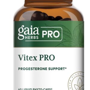 Gaia Herbs Pro Vitex PRO- Supplement Supports Normal Menstrual Cycle & Healthy Menopause* - Progesterone Support Supplement* with Organic Chaste Tree Berry Extract - 60 Liquid Phyto-Caps (30 Servings)