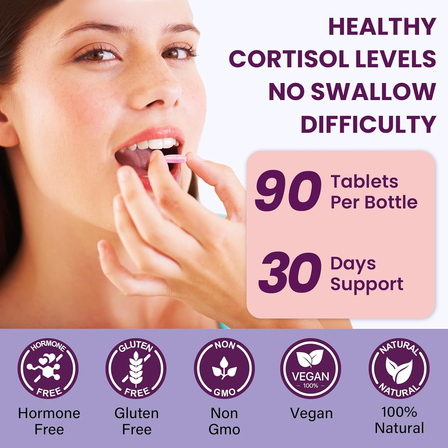 Cortisol Supplements for Women, 16 IN 1 Cortisol Detox for Women, with Magnesium, Ashwagandha, L-Theanine & Probiotics, Cortisol Reducer Manager for Hormone Balance, Mood & Digestion, 90 Tablets - Image 7
