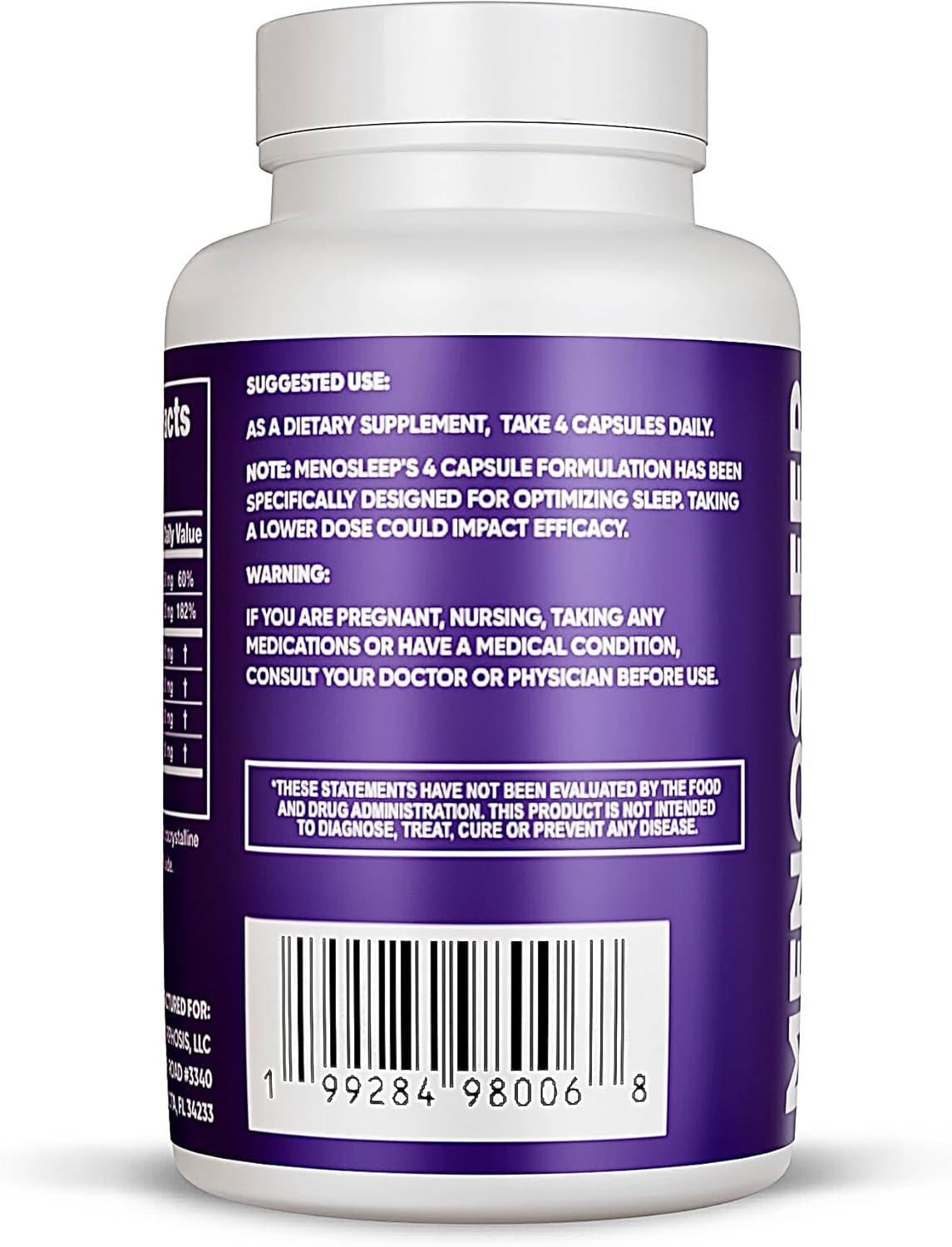 Meno Sleep Menopause Support Supplement: Clinically Proven Ingredients Improve Energy, Mood & Mental Clarity. Magnesium Glycinate, L-Theanine, Ashwagandha, Made in USA, Vegan, Hormone Free 120 Ct - Image 3
