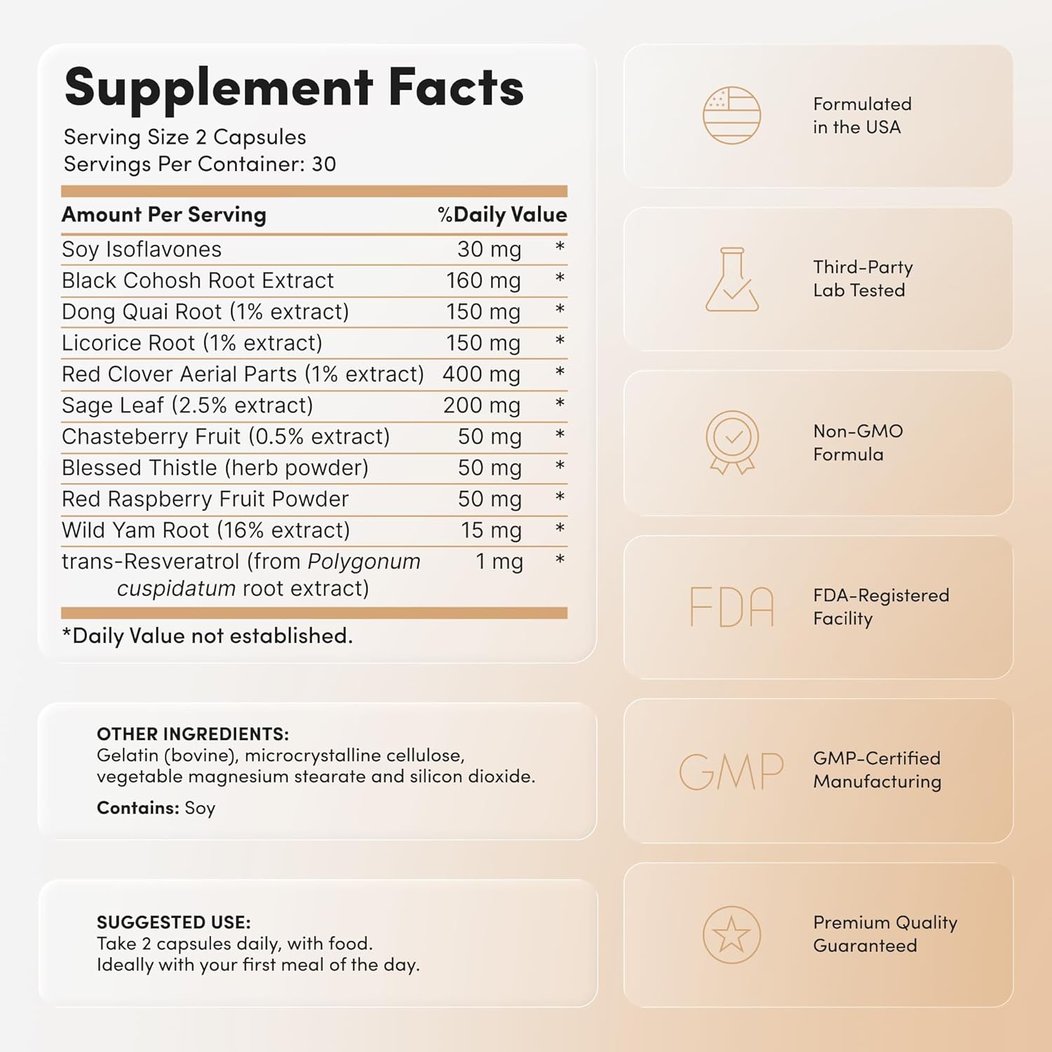 Perimenopause Supplements Women - Complete 11-in-1 Hormonal Balance & Multi-Symptom Relief: Hot Flashes, Night Sweats & Mood - Premenopausal Support Formula - 3rd Party Tested - Non-GMO - 60 Capsules - Image 2