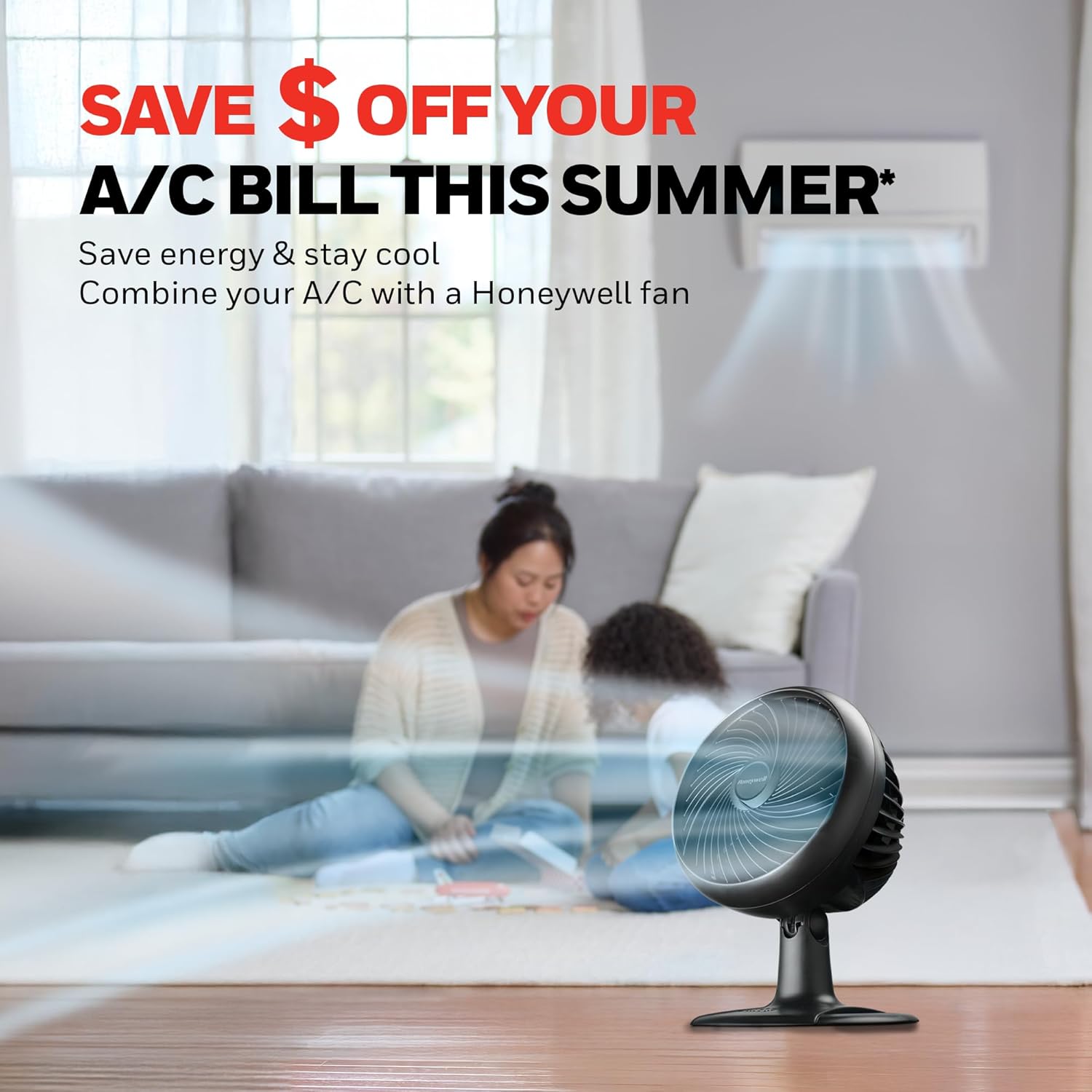 Honeywell Fan, Turbo Force Oscillating Table Fan with 3 Speeds, Air Circulator for Bedroom, Black, HT-906 - Image 8
