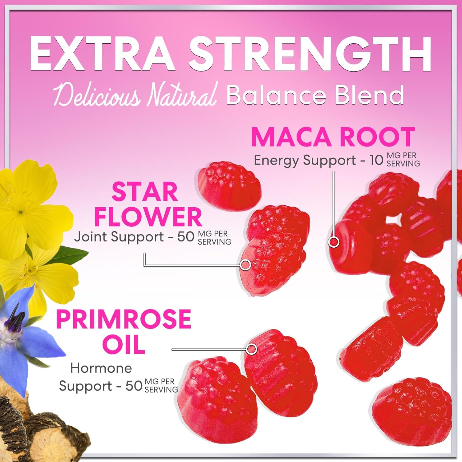 Menopause Supplements for Women - Complete Natural Mild Hot Flashes & Night Sweats Support, Multi Benefit Menopause Relief Gummy, Support for Balance & Energy, Gluten-Free & Non-GMO - 60 Gummies - Image 7