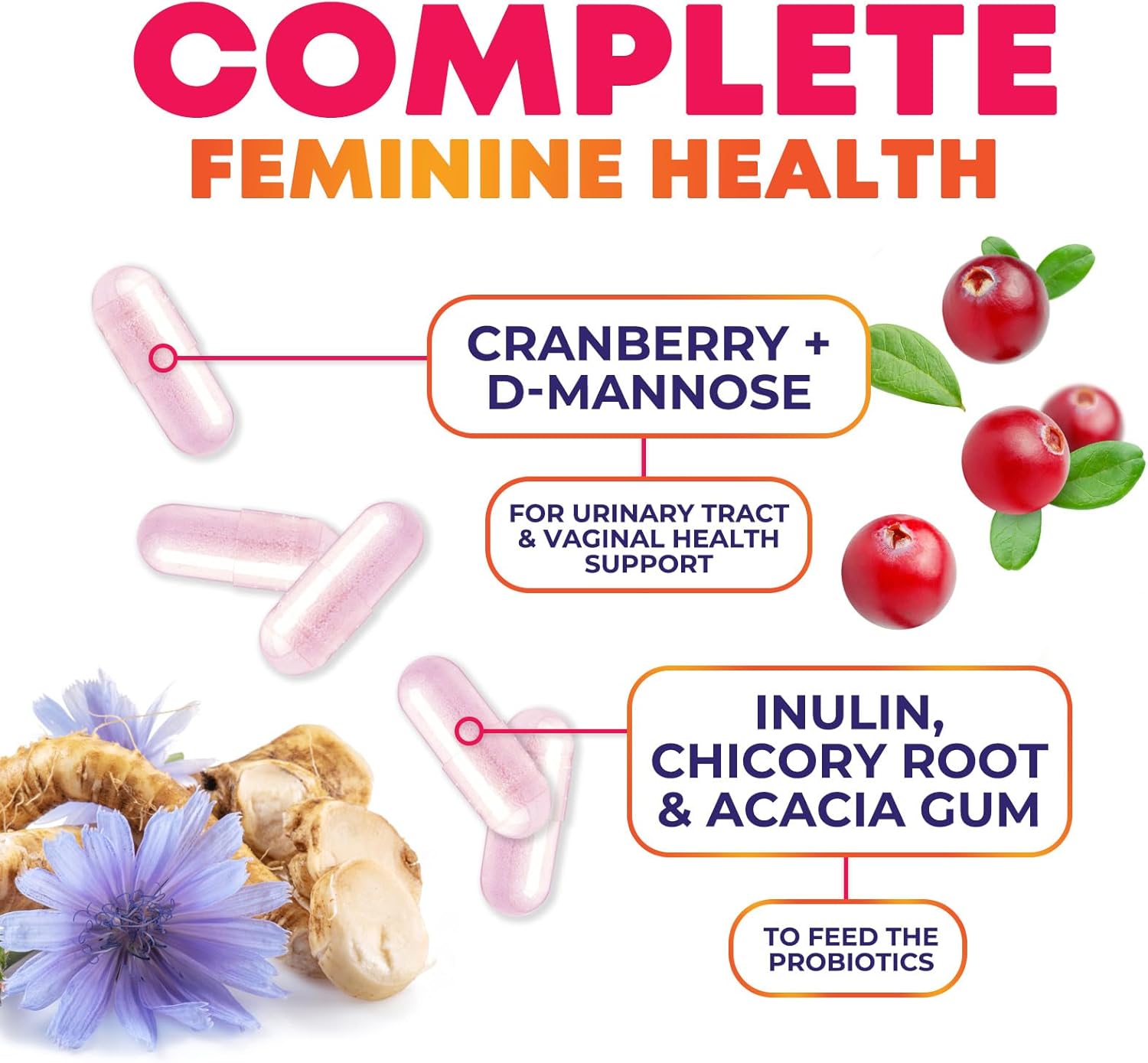 Probiotics for Women - Probiotic Blend 100 Billion CFU Per Serving - Women's Probiotic for Targeted Vaginal & Digestive Health Support - 16 Strains, Cranberry, Prebiotics - Bottled USA - 60 Capsules - Image 7