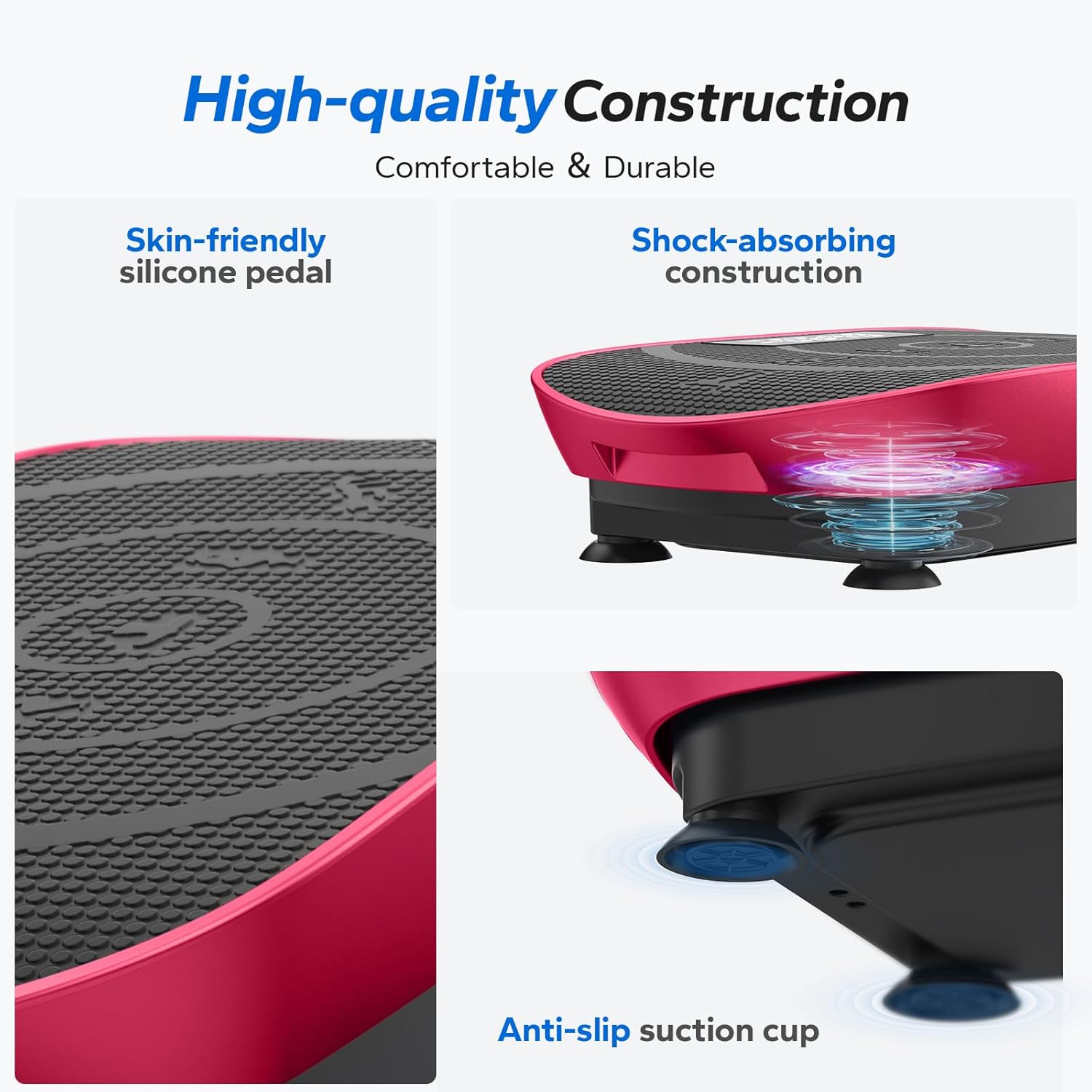 MERACH Vibration Plate Exercise Machine, Whole Body Workout Equipment for Women, Bluetooth and Silicone Pedal, Vibration Plate with Auto Mode, Vibrate Fitness Platform for Home - Image 6