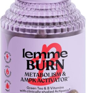 Lemme Burn - Metabolism, Belly Fat Burning + AMPK Activating Supplement for Men & Women w/Clinically Studied Actiponin Gynostemma, Green Tea Extract, Vitamins B6 & B12 - Gluten Free, 60 Count