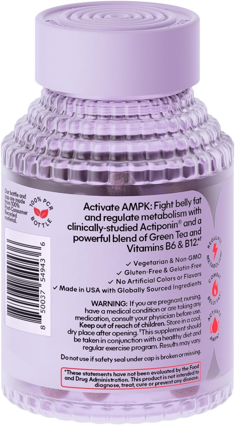 Lemme Burn - Metabolism, Belly Fat Burning + AMPK Activating Supplement for Men & Women w/Clinically Studied Actiponin Gynostemma, Green Tea Extract, Vitamins B6 & B12 - Gluten Free, 60 Count - Image 7