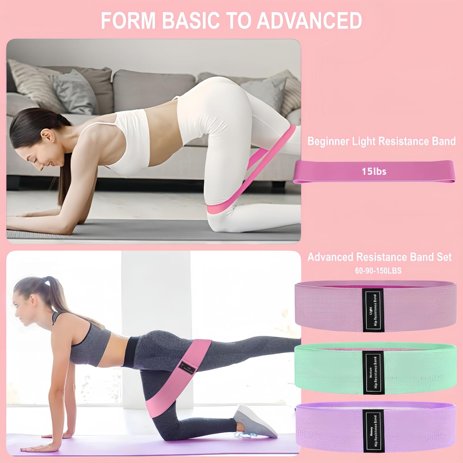 Nuplot Pilates Equipment, Pilates Kit for Home Workouts, Pilates Essentials Kit for Women, Home Pilates Kit with Pilates Ring and Ball Set, Booty Bands, Figure 8 Resistance Band, Yoga Band - Image 4