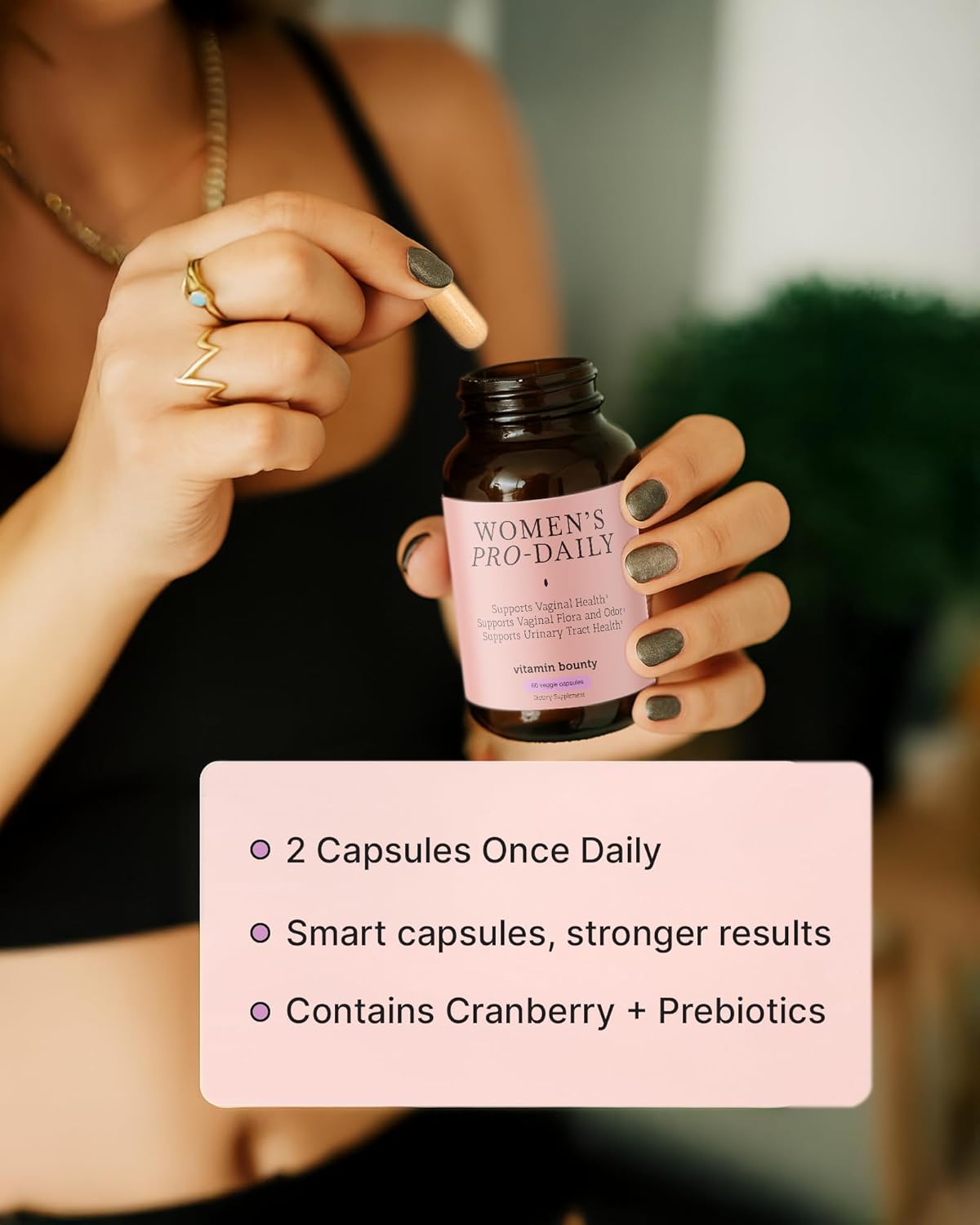 Vitamin Bounty Pro-Daily Vaginal Probiotics for Women – 10 Billion CFU, 5 Strains with Cranberry & Prebiotics – Womens Probiotic for pH Balance, Digestive, Yeast & Urinary Support – 60 Capsules - Image 6