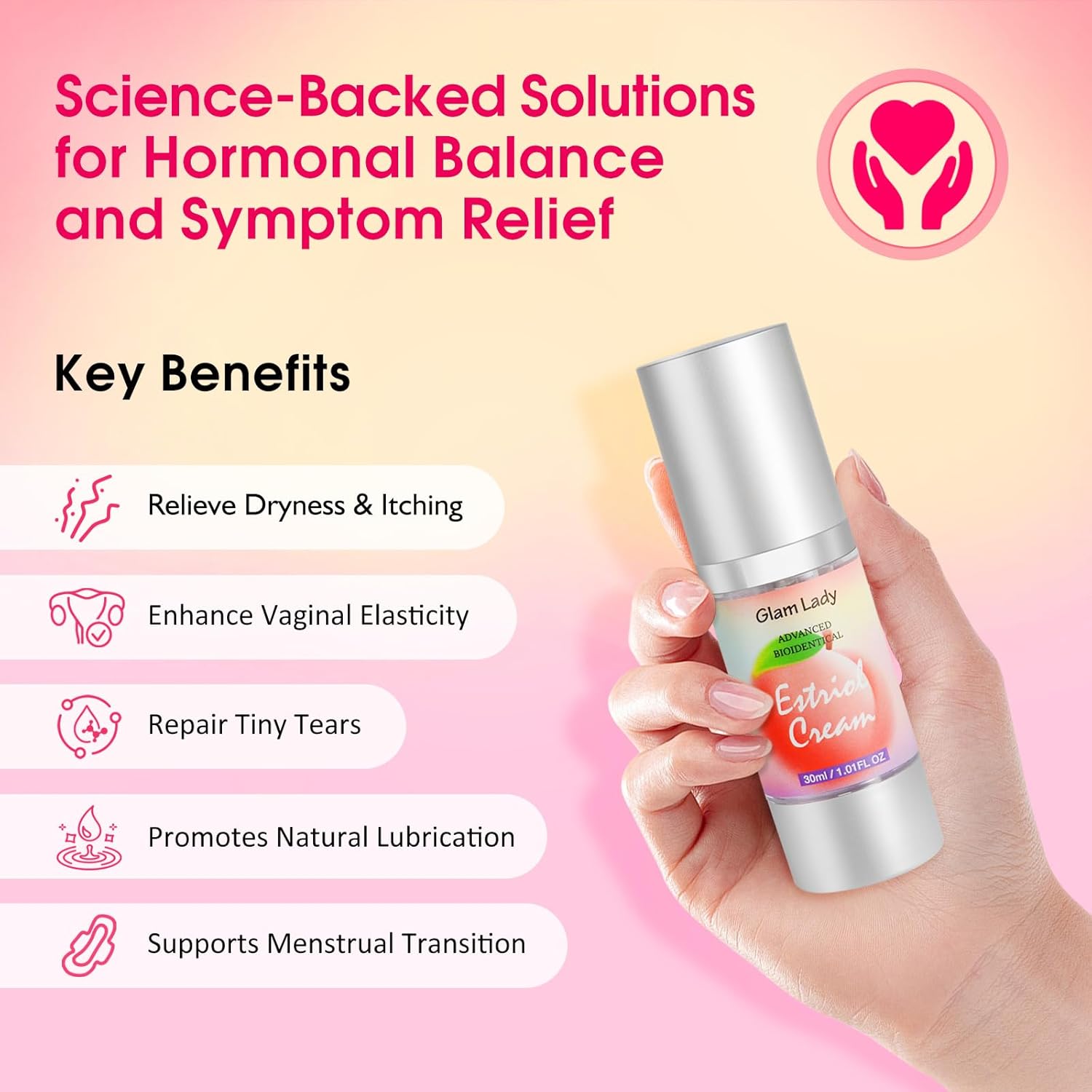 Natural Bioidentical Estriol Cream for Women Menopause Relief Silky Estrogen Cream for Vaginal Dryness 1oz 2 Month Supply - Image 2