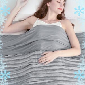 Ailemei Direct Cooling Throw Blanket for Hot Sleepers,Double Sided Cold Effect, Lightweight Breathable Summer Bed Blanket for Couch, Transfer Heat to Keep Body Cool Night Sweats,50"x70"