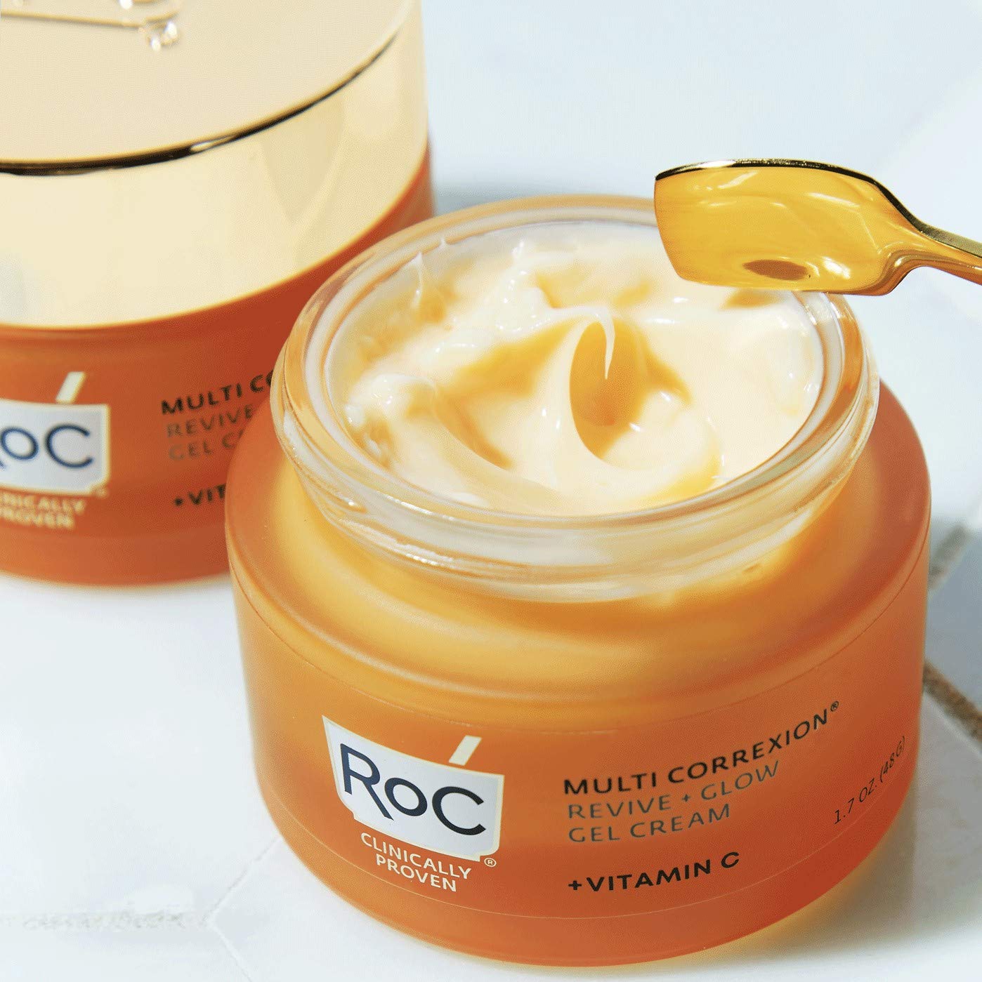RoC Multi Correxion Revive + Glow 10% Vitamin C Moisturizer for Face, Anti-Aging Gel Cream, Instant Glow, Hypo-Allegenic, Oil-Free, 1.7 Ounces (Packaging May Vary - Image 8