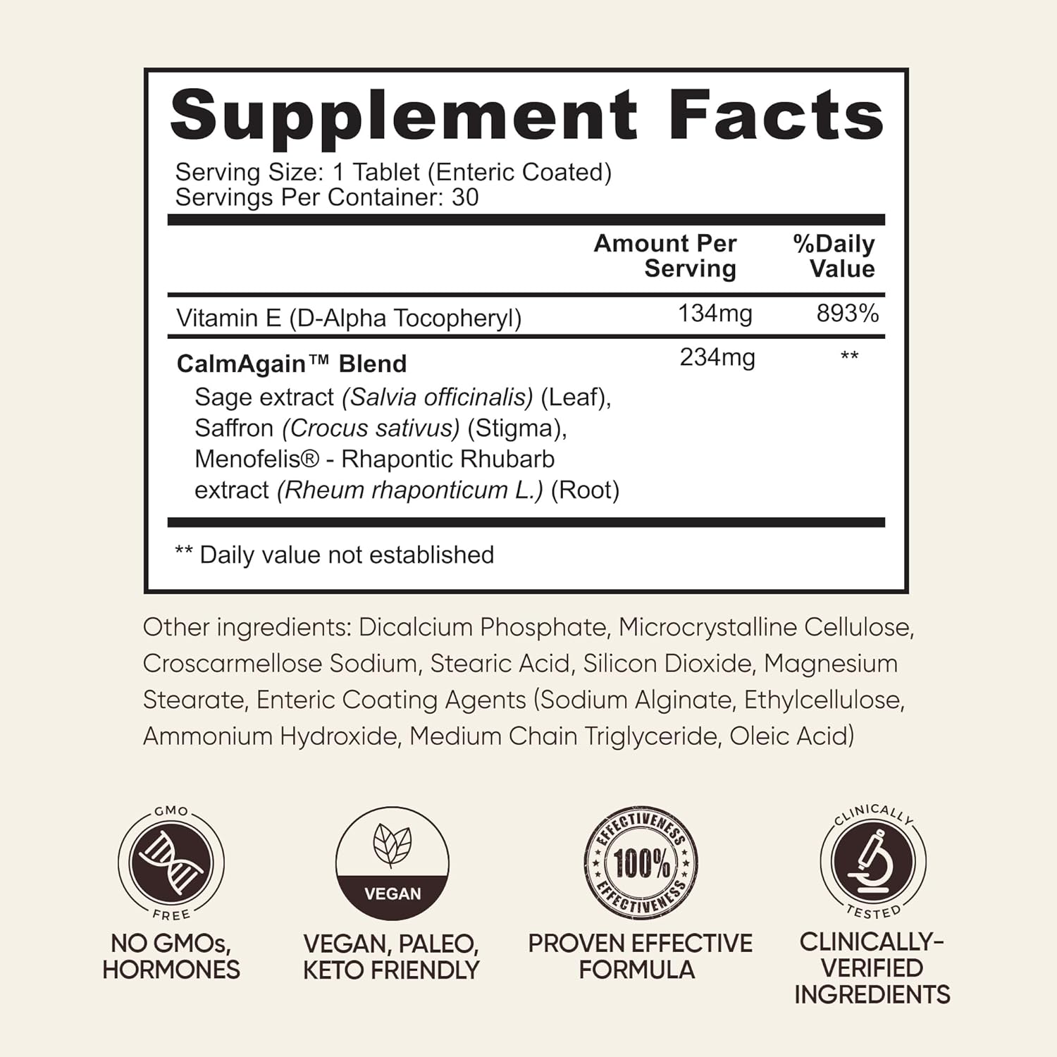 BB Company CalmAgain for Menopause Anxiousness, Mood Balance for Women | Stay Calm, Lower Cortisol, Fewer Mood Swings | Siberian Rhubarb, Sage, Saffron | Menopause Relief | 30 Ct - Image 5