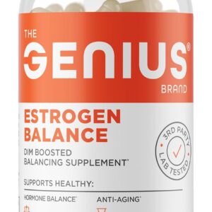 Genius Estrogen Balance, Dim Supplement - Blocker for Men & Women - Hormones, Hormonal Acne & Menopause - Aromatase Inhibitor with Grape Seed Extract & BioPerine - 30 Capsules