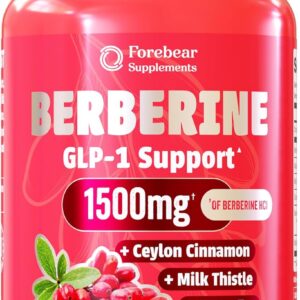 Berberine 1500mg GLP-1 Weight Loss Supplement Pills for Women & Men - Appetite Suppressant with Ceylon Cinnamon, Milk Thistle, Chromium Picolinate, Green Tea & Alpha Lipoic Acid - 90 Veggie Capsules