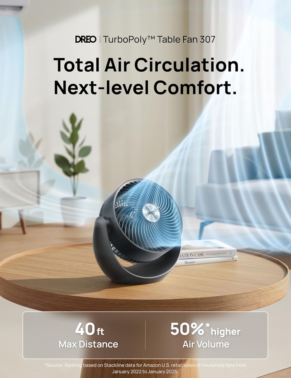DREO Fan for Bedroom, Floor fans for Whole Room, 40ft Strong Airflow, 120° Adjustable Tilt, 28db Low Noise, Quiet, 11 Inch, 3 Speeds, 2025 New Air Circulator for Office, Kitchen, Home - Image 2