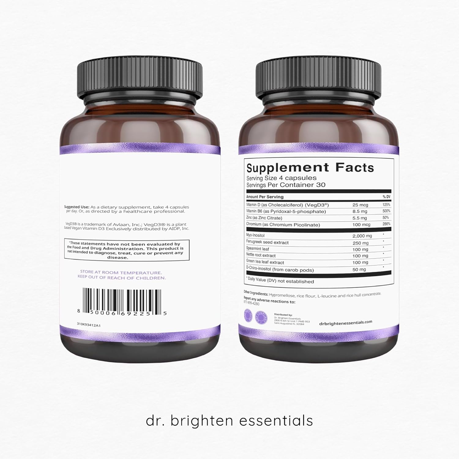 Dr. Brighten Myoinositol Plus - Doctor Formulated Ratio of Myo- and D-Chiro-Inositol to Support PCOS Symptoms, Hormone Balance, Healthy Ovarian Function, and Regular Menstrual Cycles - Image 2