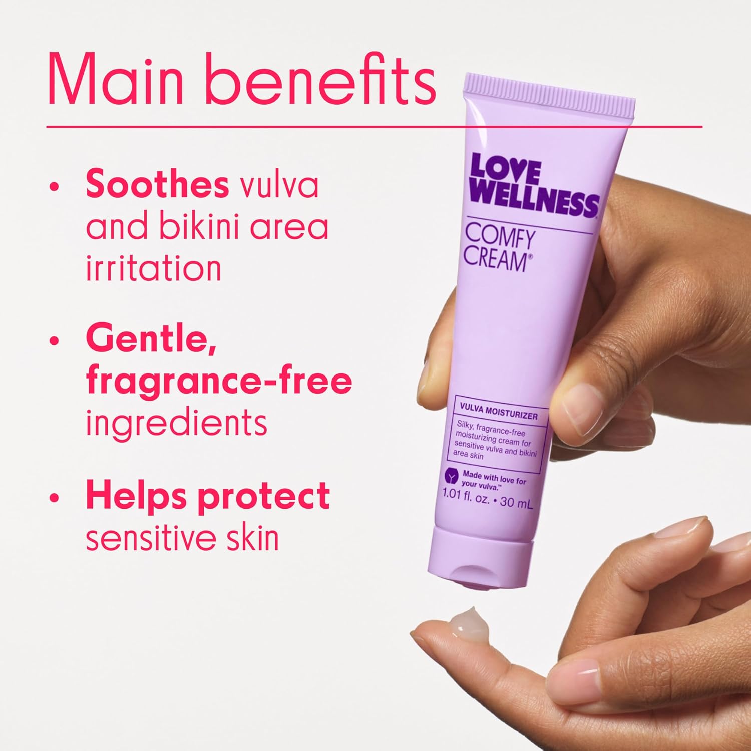 Love Wellness Comfy Cream Vulva & Vaginal Moisturizer - 1.01 oz - Image 3