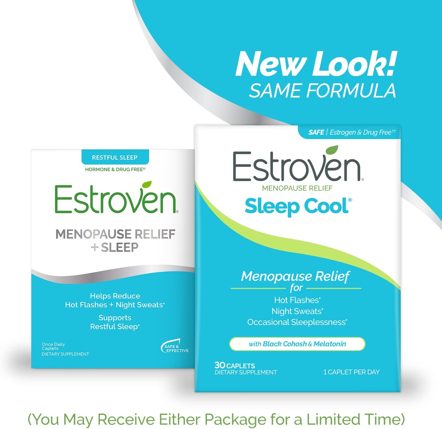 Estroven Sleep Cool for Menopause Relief, 30 Ct, Sleep Support Supplement With Clinically Proven Ingredients to Relieve Menopause Symptoms plus Night Sweats & Hot Flash Relief, Drug-No & Gluten-No - Image 2