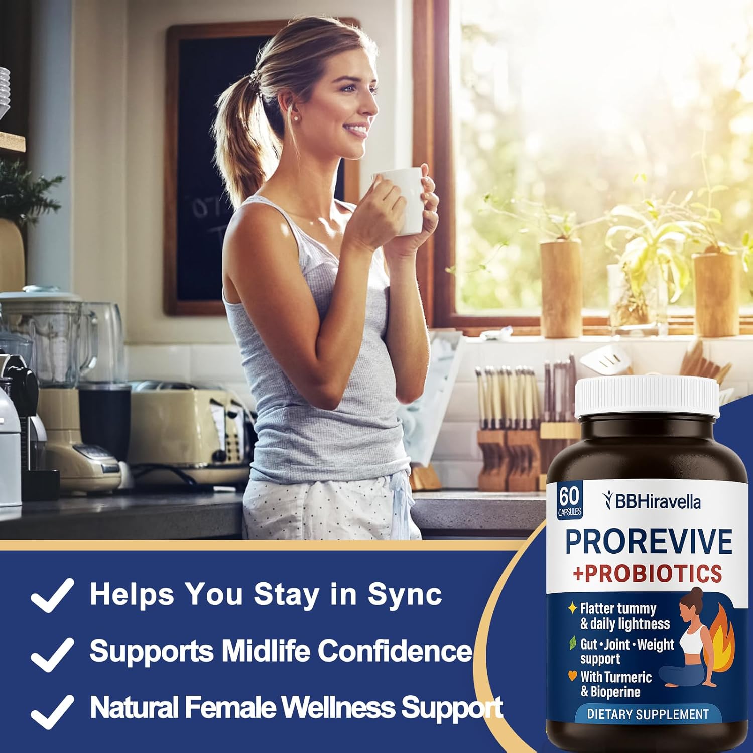 Prorevive for Women Menopause Support | Joint Comfort, Sexy Midsection Curves, Menopause Bloat Relief | Daily Use Item for Routine Ease | 60 Ct (1) - Image 8