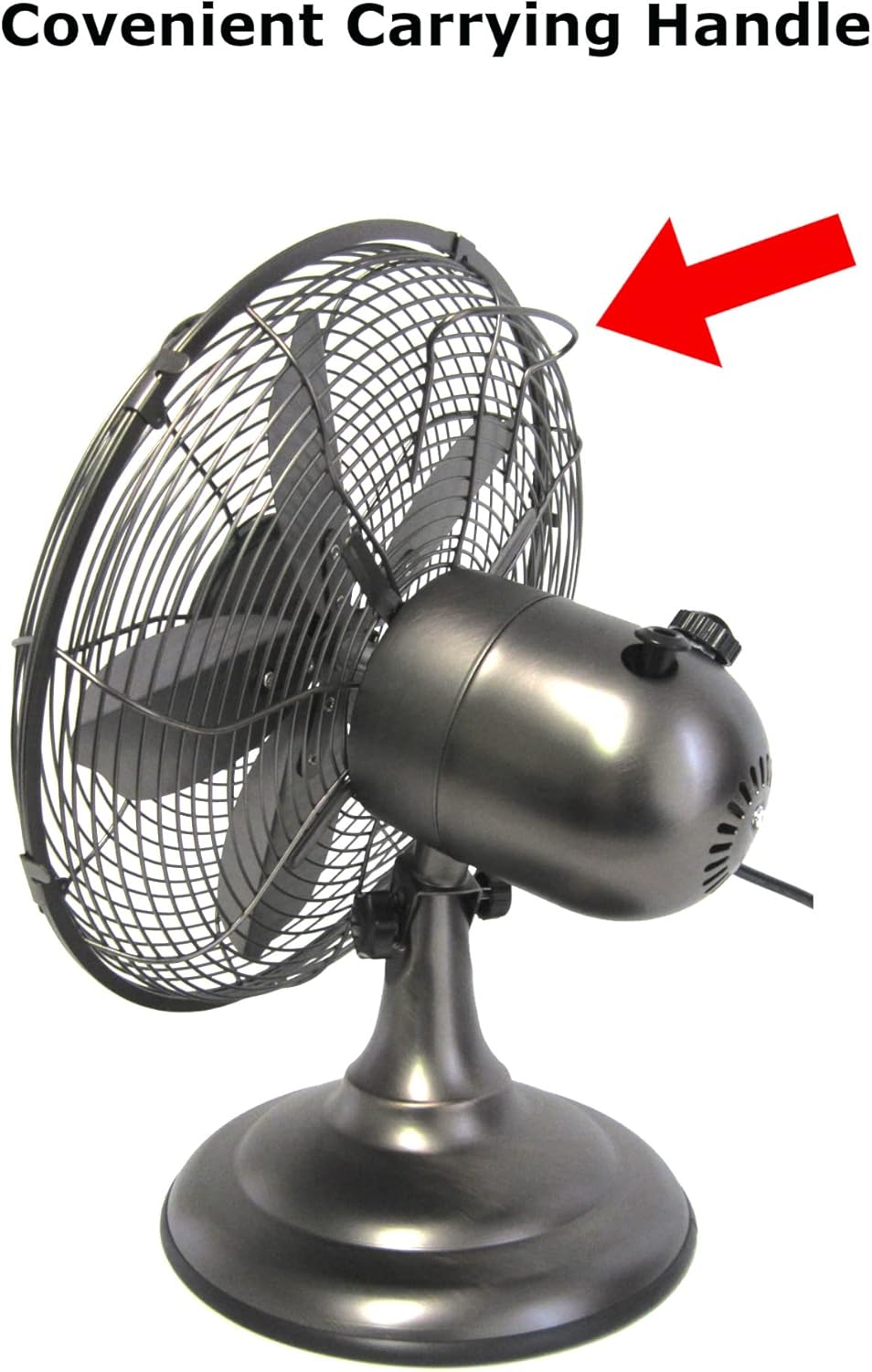 Optimus F-6212A F-6212A 3-Speed 60-Watt 12-In. Portable Retro Oscillating Table Fan - Image 8