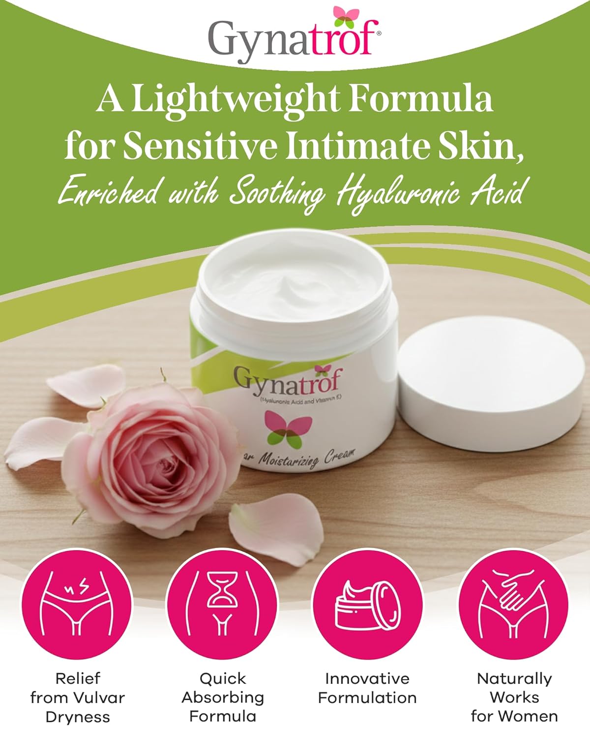 Gynatrof Vulvar Moisturizing Cream for Dryness, Itching, Irritation, Redness Due to Menopause, Childbirth, Breastfeeding, Low Estrogen - Lightweight Hydrating Formula for Sensitive Skin, 2 oz - Image 3