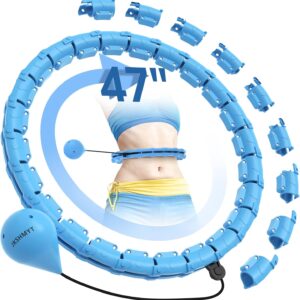 JKSHMYT Weighted Hula Circle Hoops for Adults Weight Loss, Infinity Fitness Hoop Plus Size 47 Inch, 24 Detachable Links, Exercise Hoop Suitable for Women and Beginners