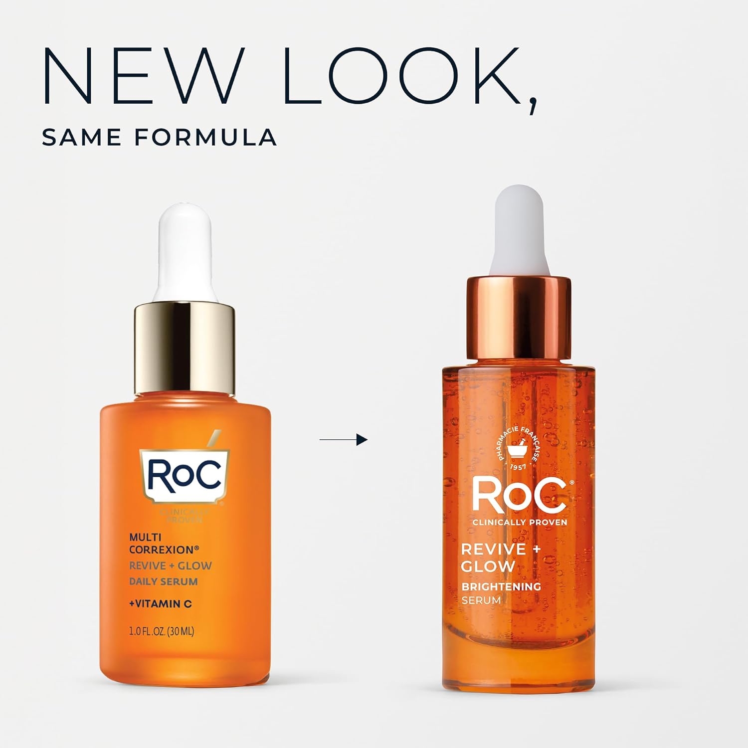 RoC Multi Correxion Revive + Glow 10% Active Vitamin C Serum for Face, Daily Anti-Aging Wrinkle and Skin Tone Skin Care Treatment, Brightening Serum , 1 Fluid Ounce (Packaging May Vary) - Image 2