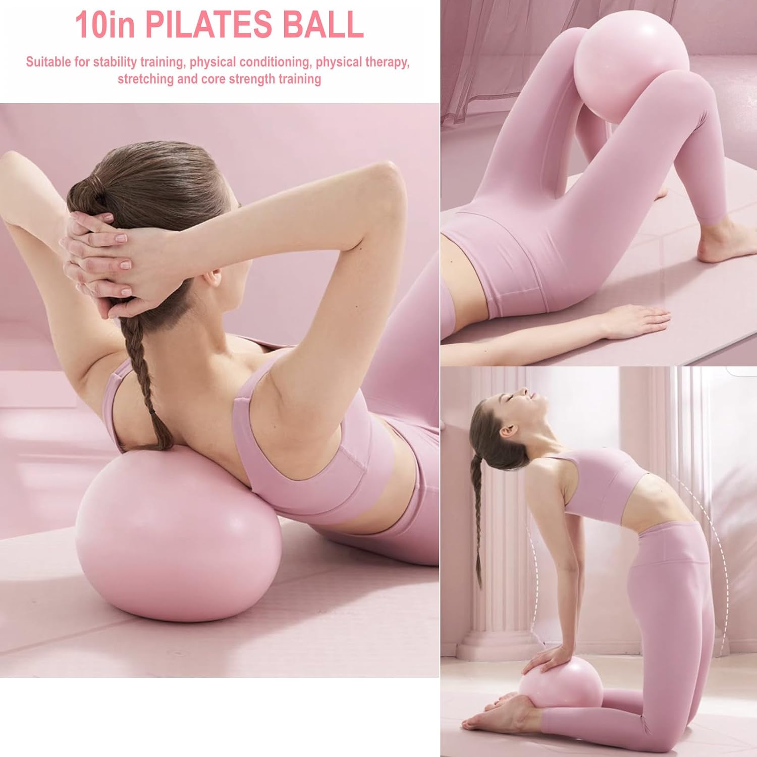 Nuplot Pilates Equipment, Pilates Kit for Home Workouts, Pilates Essentials Kit for Women, Home Pilates Kit with Pilates Ring and Ball Set, Booty Bands, Figure 8 Resistance Band, Yoga Band - Image 3