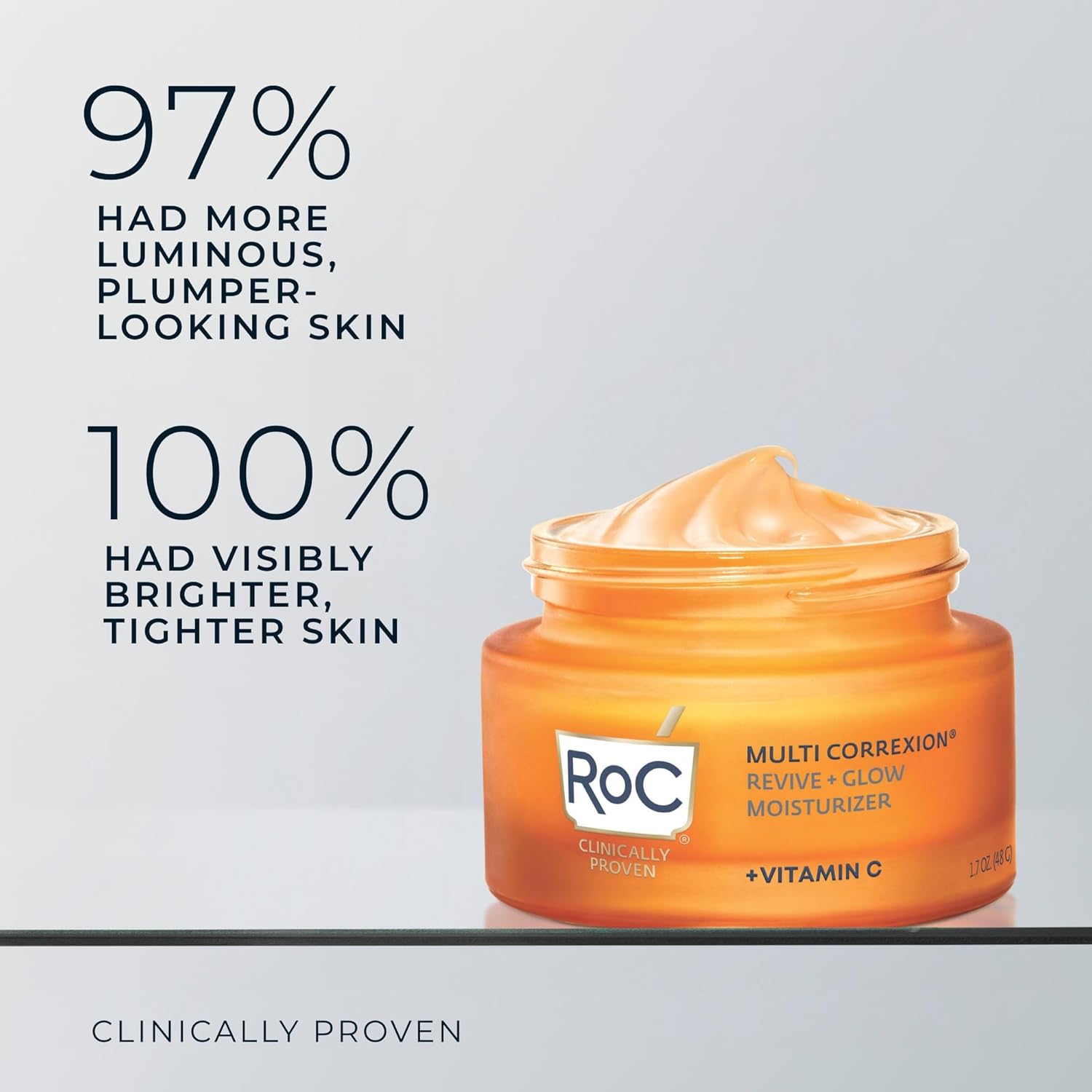 RoC Multi Correxion Revive + Glow 10% Vitamin C Moisturizer for Face, Anti-Aging Gel Cream, Instant Glow, Hypo-Allegenic, Oil-Free, 1.7 Ounces (Packaging May Vary - Image 3