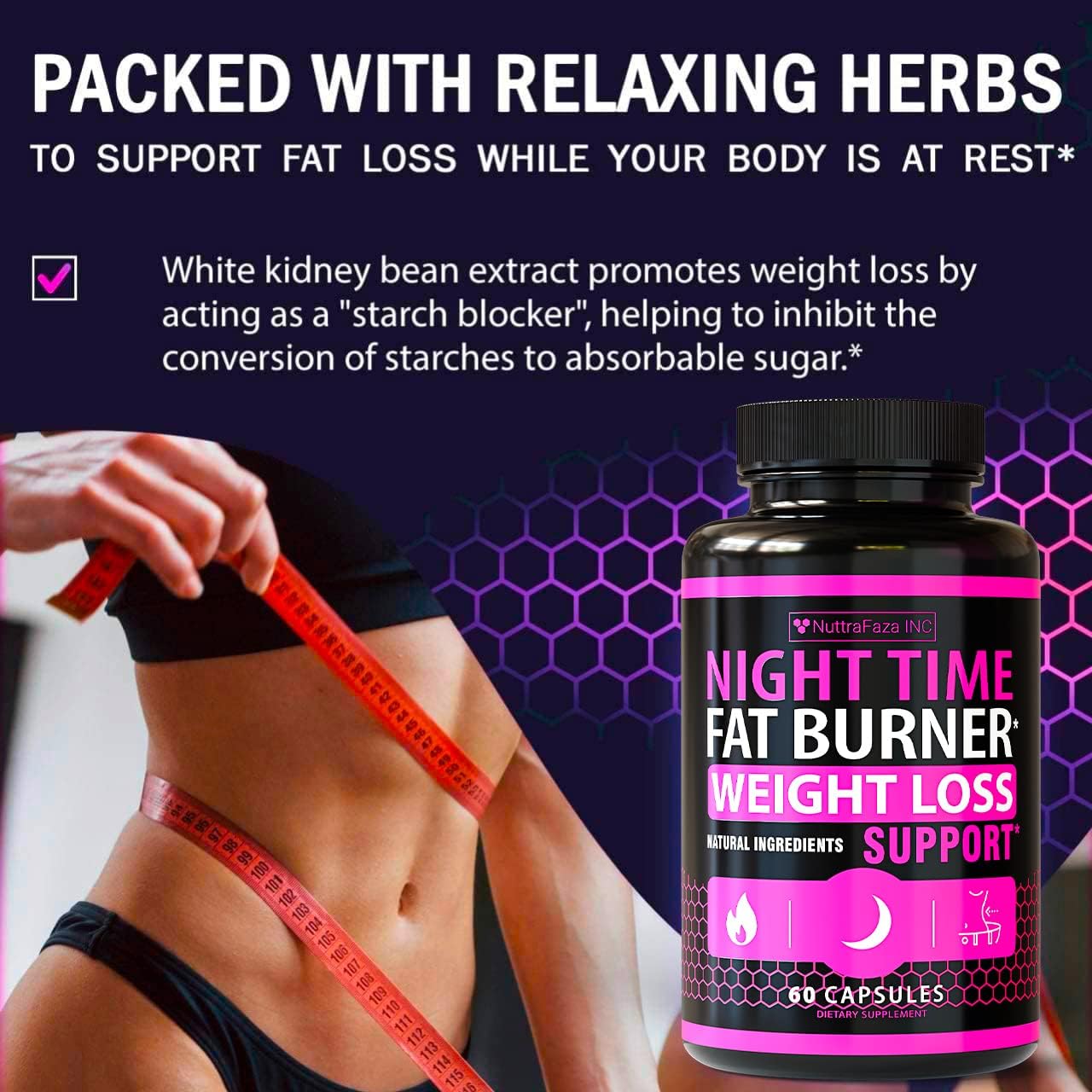 (2 Pack) Night Time Weight Loss Pills for Women - Advanced Weight Loss Supplement - Fat Burners for Women - Diet Pills that Work Fast - Belly Fat Burner - Appetite Suppressant - Made in USA - Image 2