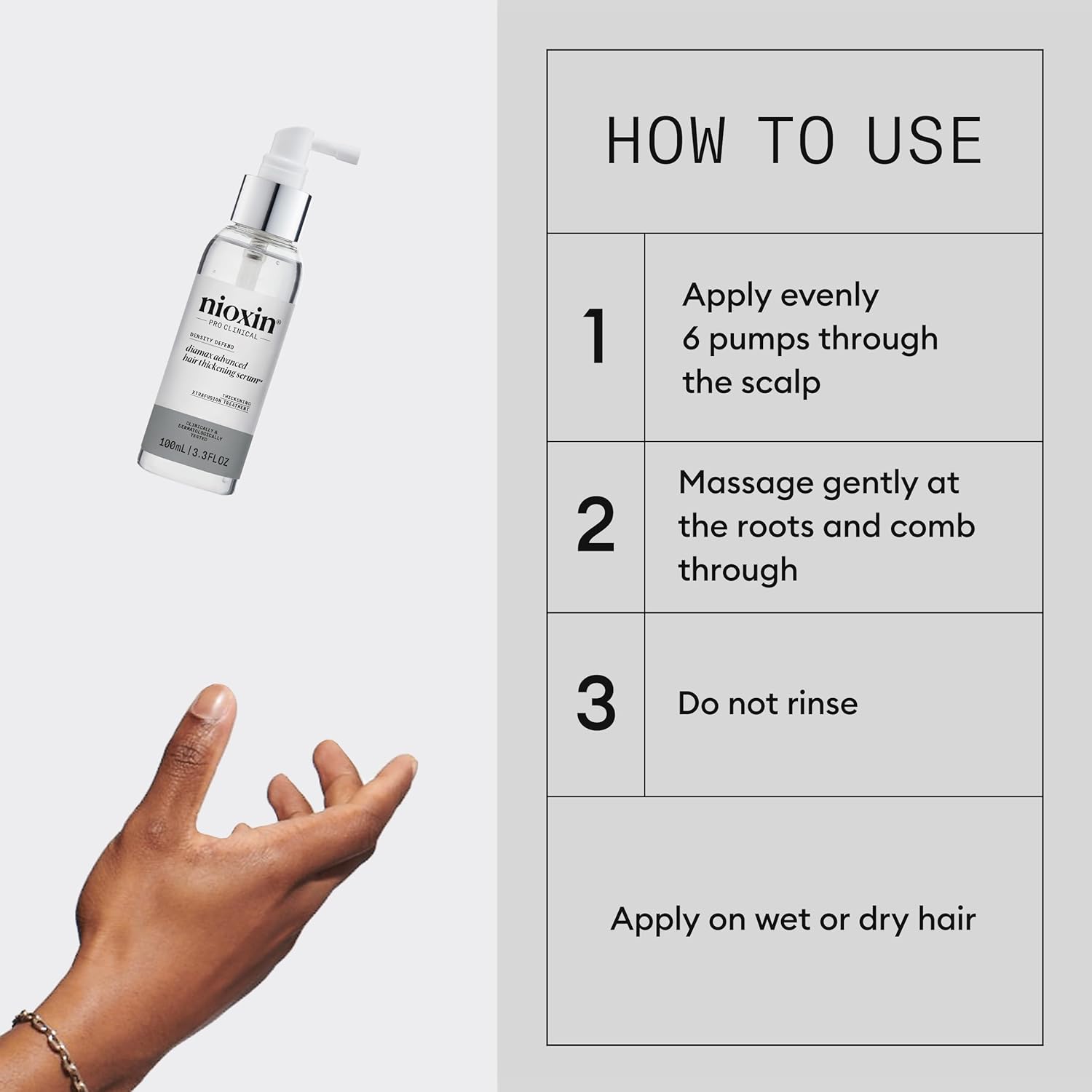 Nioxin Density Defend Diamax Advanced Hair Thickening Serum With Caffeine, Niacinamide & Panthenol For Thicker, Fuller-Looking Hair 3.38 Fl oz - Image 5