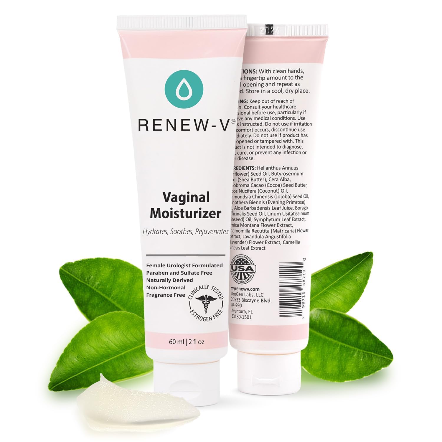 Natural Vaginal Moisturizer For Dryness & Itching - Vulva Balm for Irritation Relief, Anti Itch & Women Menopause Support - Hormone Free, Unscented, Paraben-Free - Made in USA, 2 oz