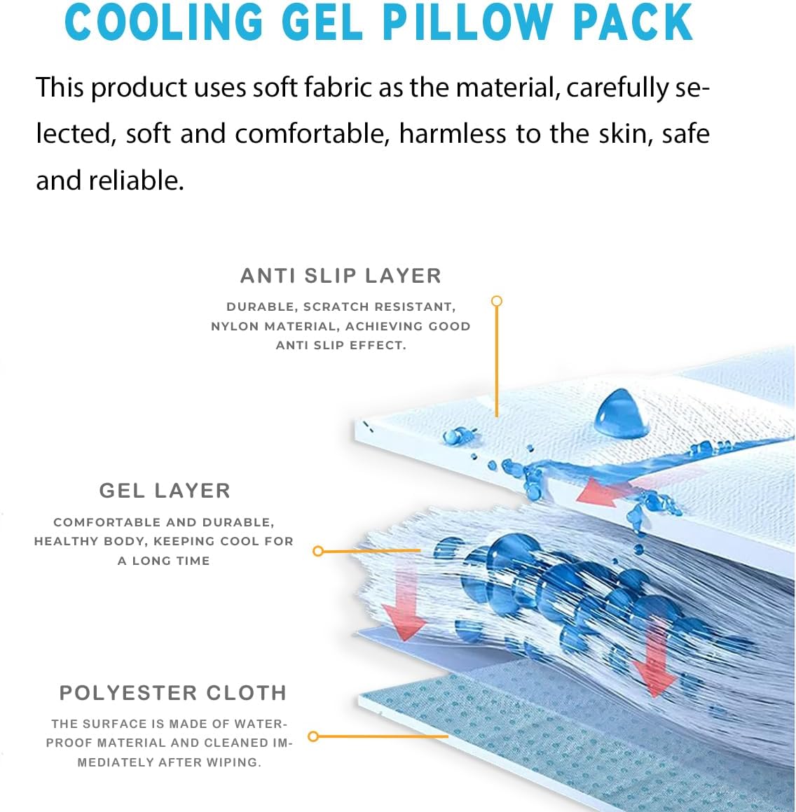 Pillow Cooling Pad Mat, Cold Pillow Injuries, Perfect for Night Sweats, Migraines, Fevers, Hot Flashes, Reusable (Geometric Patterns) - Image 4