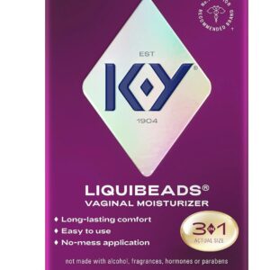 K-Y Liquibeads Vaginal Moisturizer for Women, Silicone Lube Vaginal Suppository, Vaginal Lubricant Helps Reduce Pain Due to Vaginal Dryness, 6 Vaginal Suppositories & 6 Vaginal Applicators