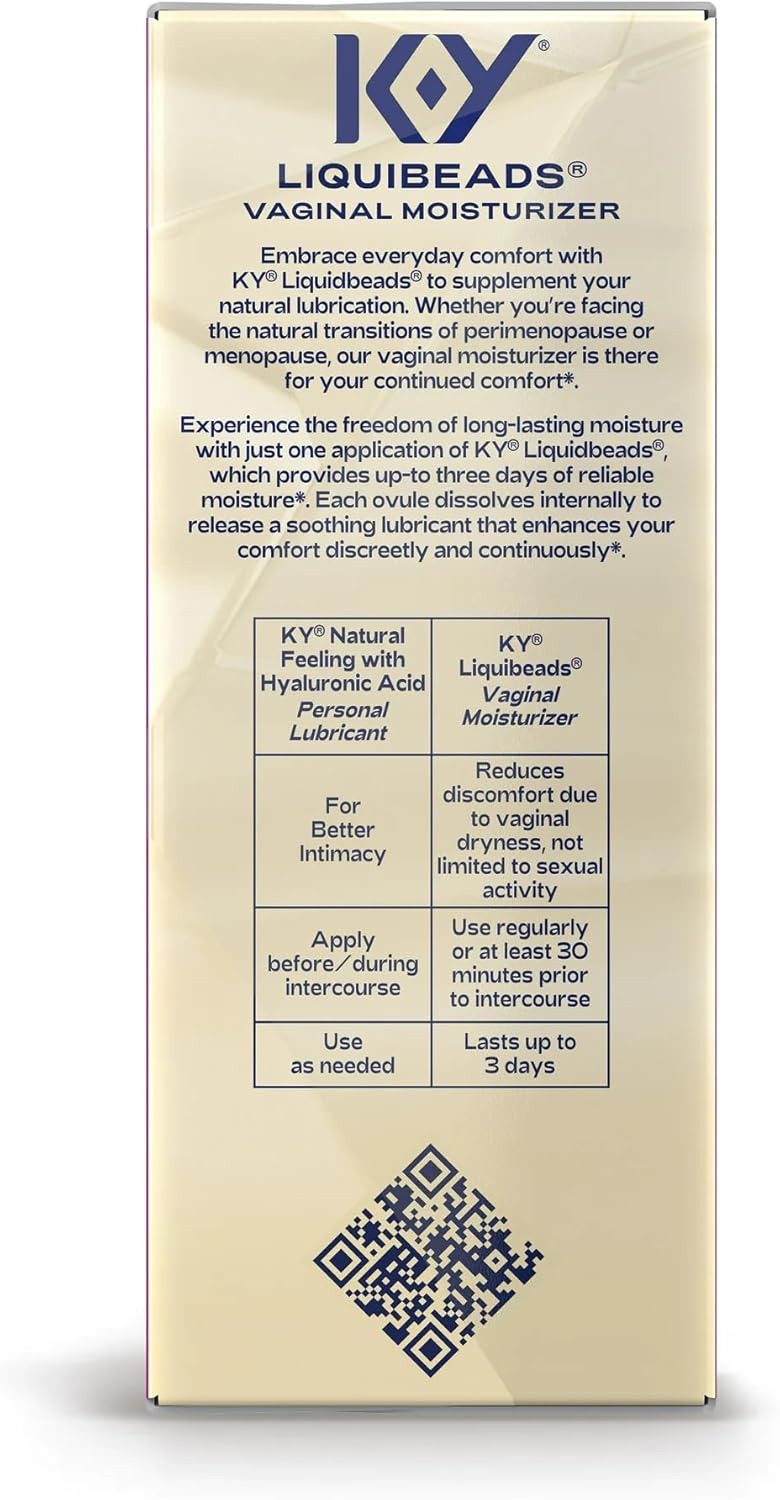 K-Y Liquibeads Vaginal Moisturizer for Women, Silicone Lube Vaginal Suppository, Vaginal Lubricant Helps Reduce Pain Due to Vaginal Dryness, 6 Vaginal Suppositories & 6 Vaginal Applicators - Image 3