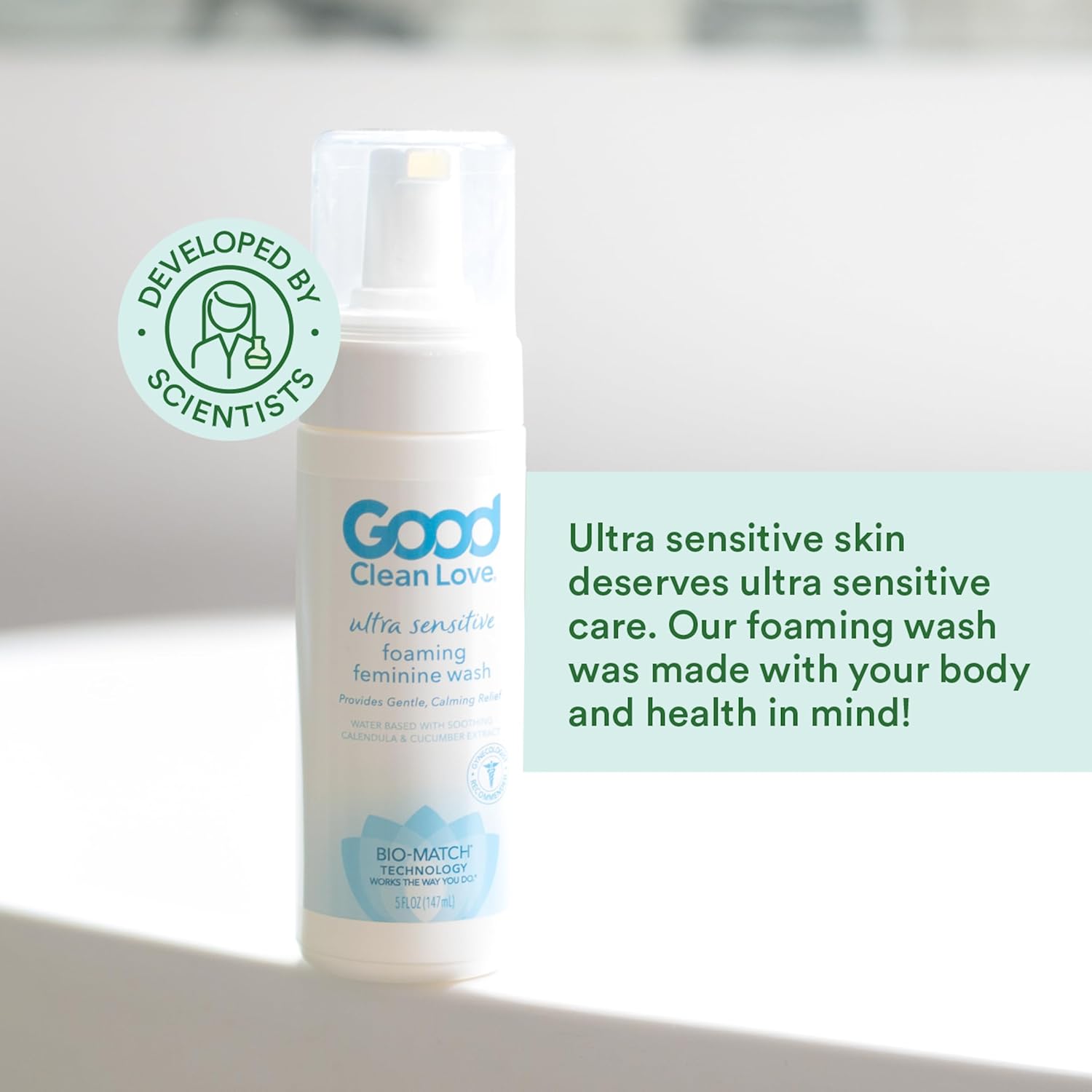 Good Clean Love Ultra Sensitive Foaming pH-Balanced Feminine Wash, Gentle Vaginal Cleanser for Women with Natural Ingredients, Water-Based, Soothing Intimate Feminine Care, 5 Oz (2-Pack) - Image 5