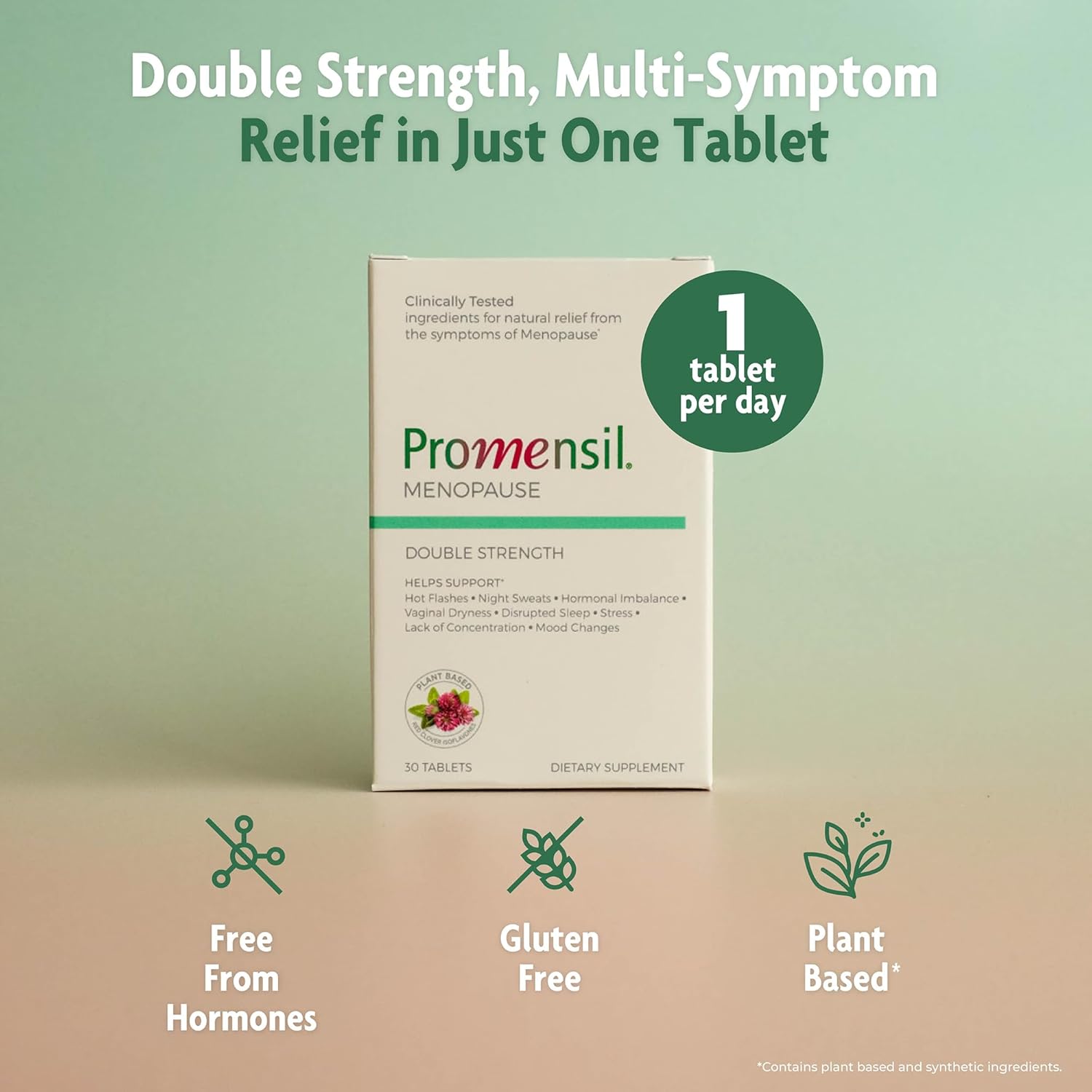 Promensil Menopause Double Strength - Menopause Supplements for Women, Red Clover Isoflavones, Helps Support Hot Flashes, Night Sweats, Restlessness - 30 Count - Image 2
