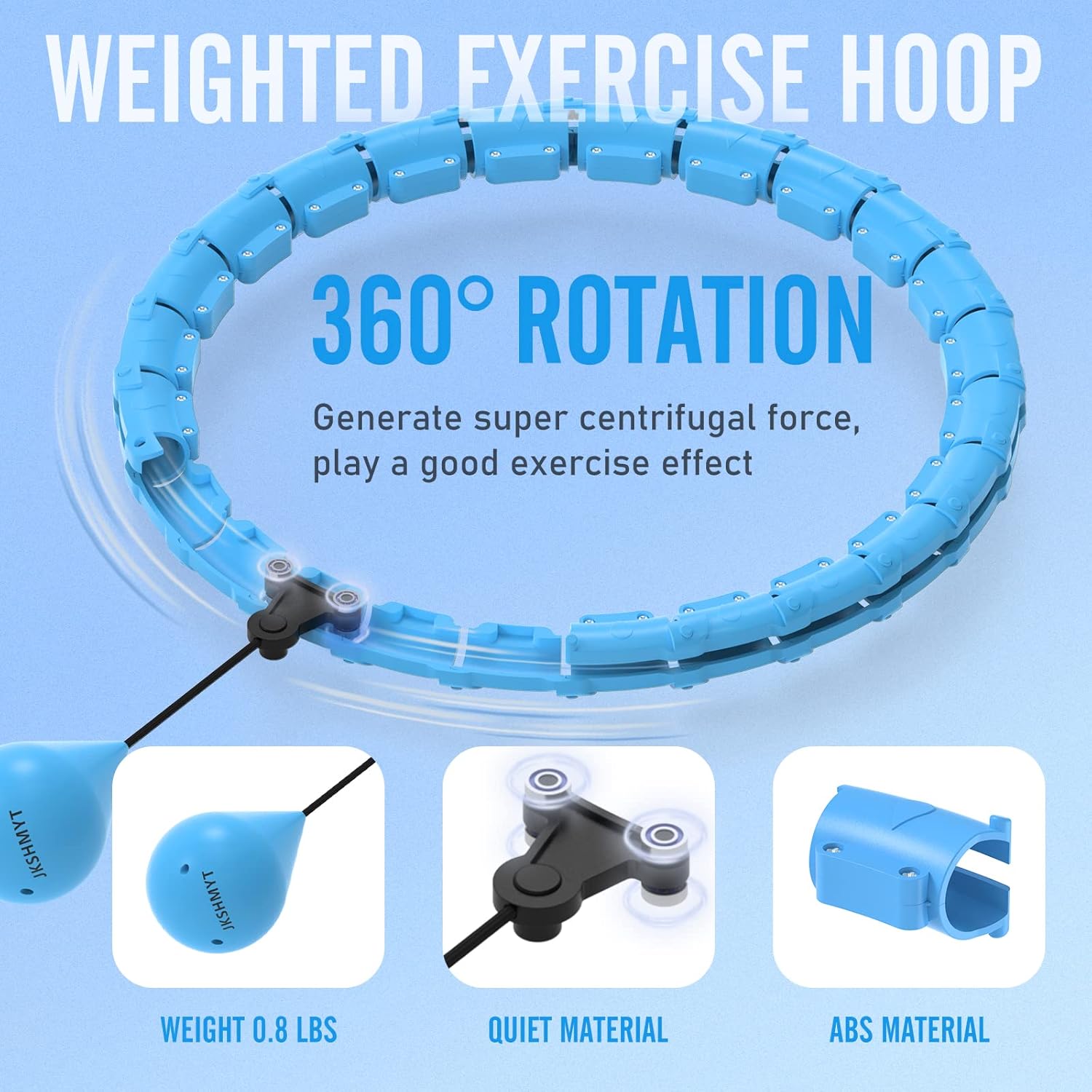 JKSHMYT Weighted Hula Circle Hoops for Adults Weight Loss, Infinity Fitness Hoop Plus Size 47 Inch, 24 Detachable Links, Exercise Hoop Suitable for Women and Beginners - Image 3
