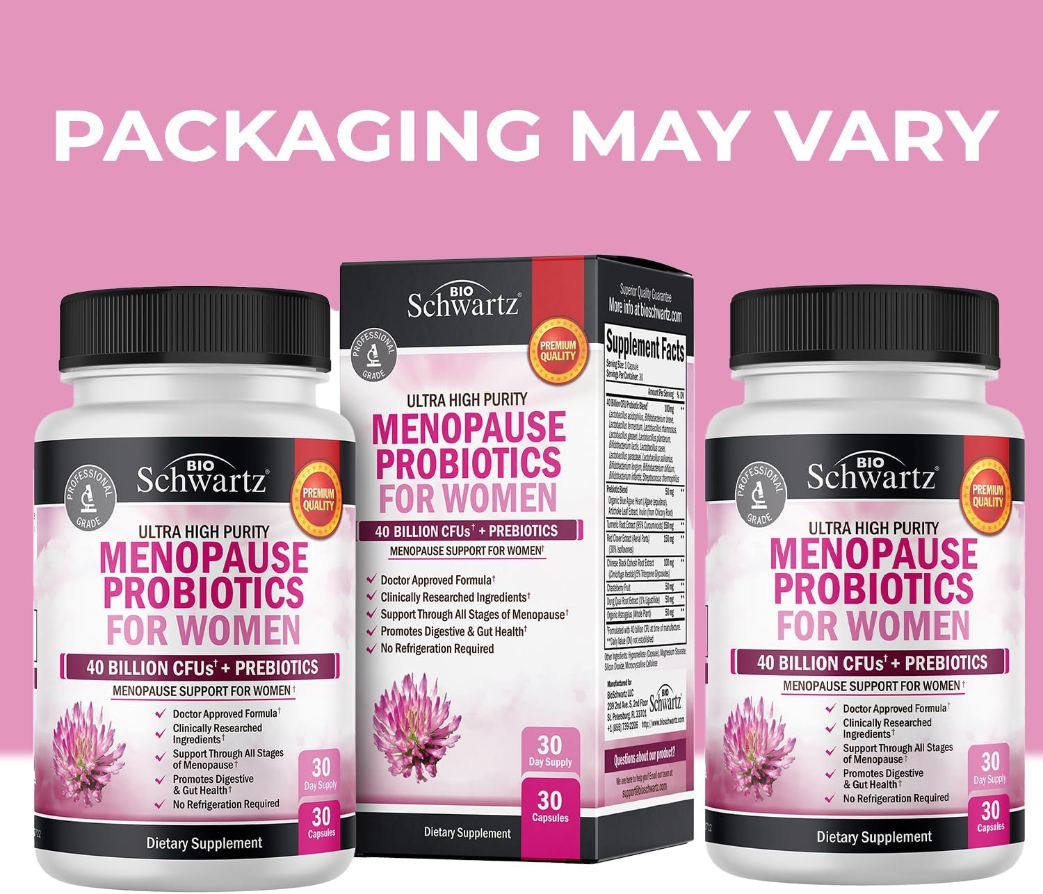 Menopause Supplements for Women - 40 Billion CFU Menopause Probiotics for Women - Support for Hot Flashes Night Sweats Mood Swings and Balance - Non-GMO, 30 Easy-Swallow Capsules, 30 Servings - Image 2