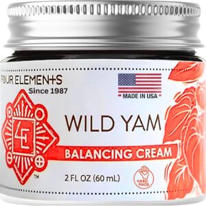 Four Elements 4E Wild Yam Balancing Cream, 2 OZ - 1st Place Winner at the 2023 International Herb Symposium for Creams and Salves! Proudly Farmed, Crafted and Packaged in WI, USA.