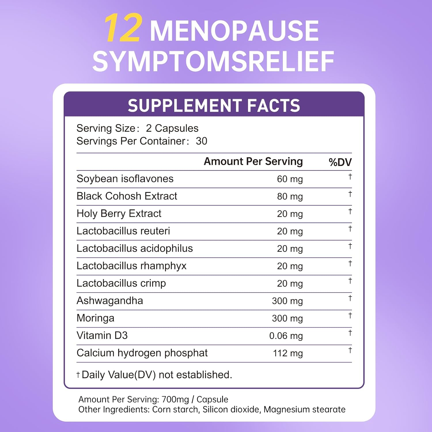 Menopause Supplement for Women, Relieves 12 Menopausal Symptoms* | Black Cohosh + Soy Isoflavones + Ashwagandha + Moringa | for Alleviate Hot Flashes*, Night Sweats*, Weight* & Mood Swings - Image 8