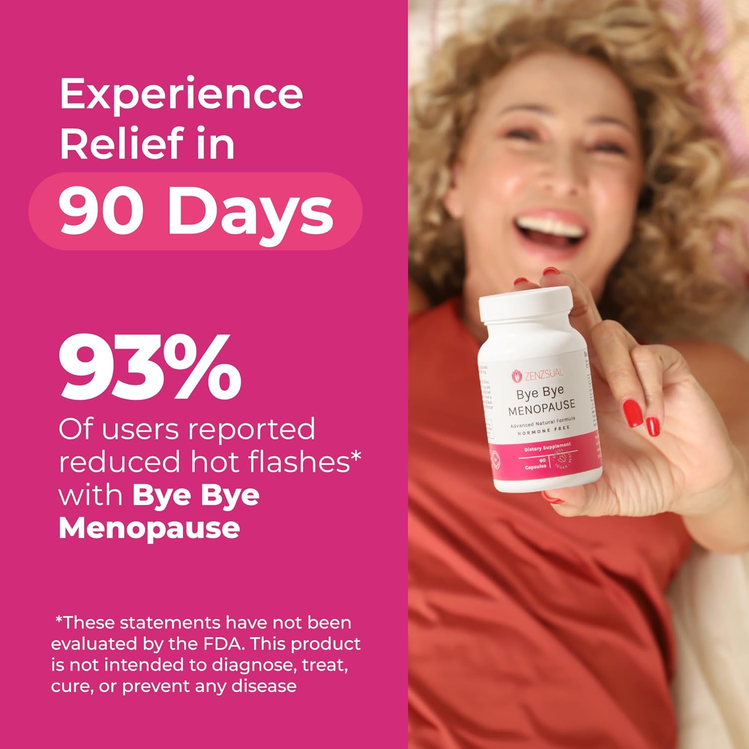 ZENZSUAL Bye Bye Menopause with Melatonin – Natural Menopause Support for Women – Hot Flashes, Night Sweats, Hormone Balance & Restful Sleep – Vegan, Estrogen-Free Menopause Supplement – 60 Capsules - Image 5