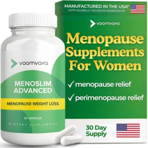 Menopause Supplements for Women - Menopause Weight Loss for Women & Perimenopause Supplements Women for Menopause Relief - VoomVaya MenoSlim Advanced - 60 Capsules