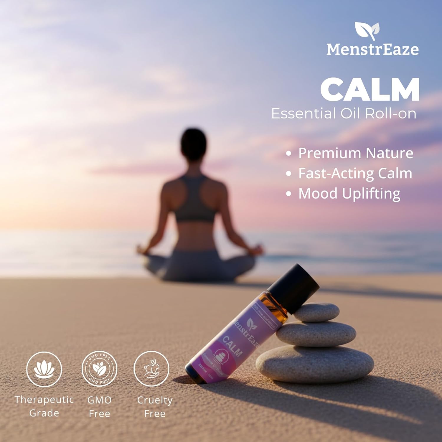 Natural Calm Essential Oil Roll On with Lavender, Neroli, Bergamot, & Rosehip Oil, Stocking Stuffer for Girls and Women, Stress Relief, Long Lasting Emotional Balance, Self Care Gifts for Women, 10ml - Image 4