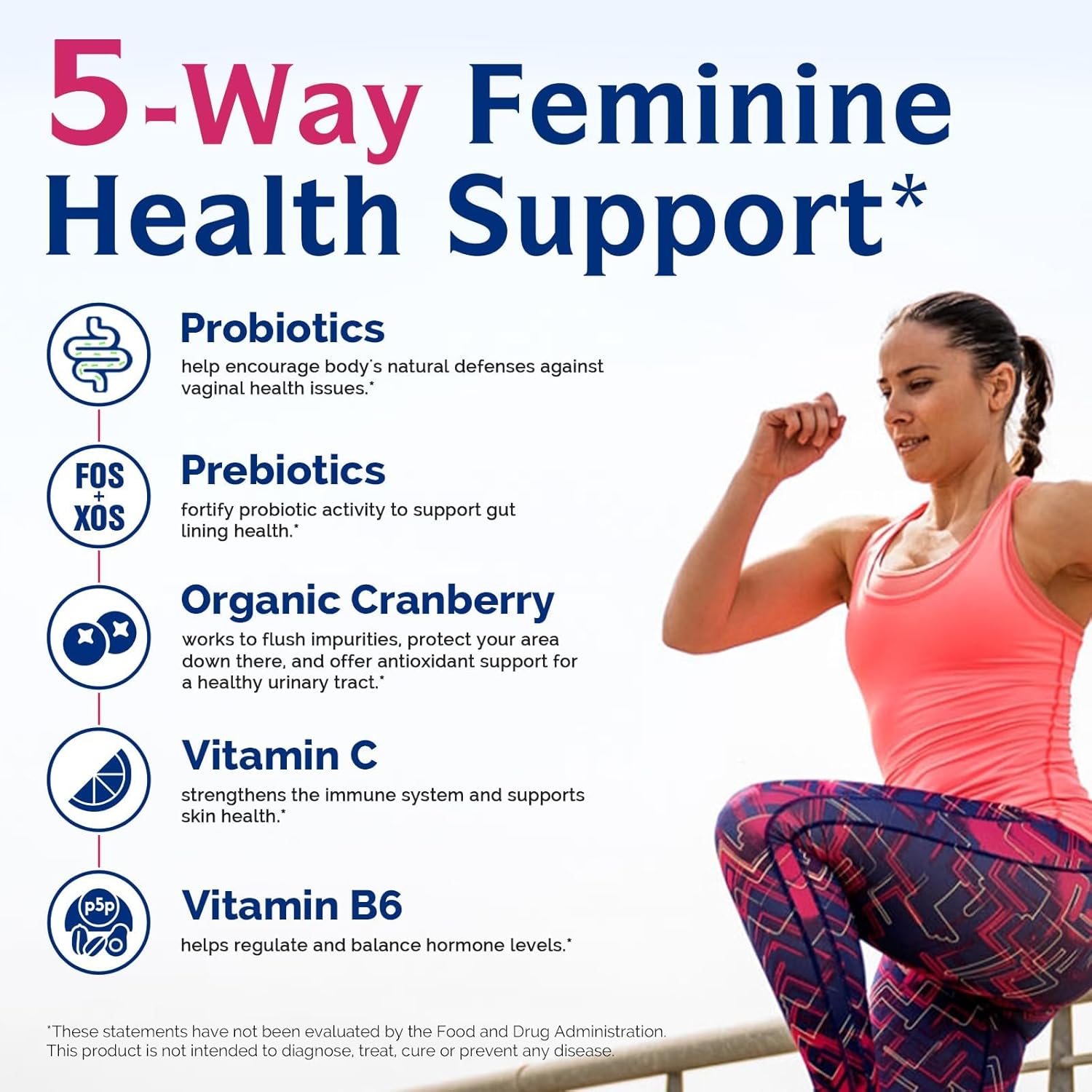 Innate Vitality Probiotics for Women, 100 Billion CFUs 18 Strains, Prebiotics and Probiotics, with Cranberry, Vitamin C & B6 P5P, Vaginal & Digestive Health, Non refrigerated, 60 Caps - Image 4